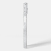 Silver glitter-stofmonogram, metallic naam Case-Mate iPhone case (Achterkant / Rechts)