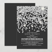 Silver Glitter String Lights vrijgezellenfeest Kaart (Voorkant / Achterkant)