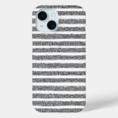 Silver Glitter Stripe Case-Mate iPhone Case (Achterkant)