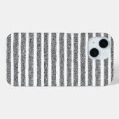 Silver Glitter Stripe Case-Mate iPhone Case (Achterkant (horizontaal))