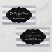 Silver Glitter | Stripes Visitekaartje (Voorkant / Achterkant)