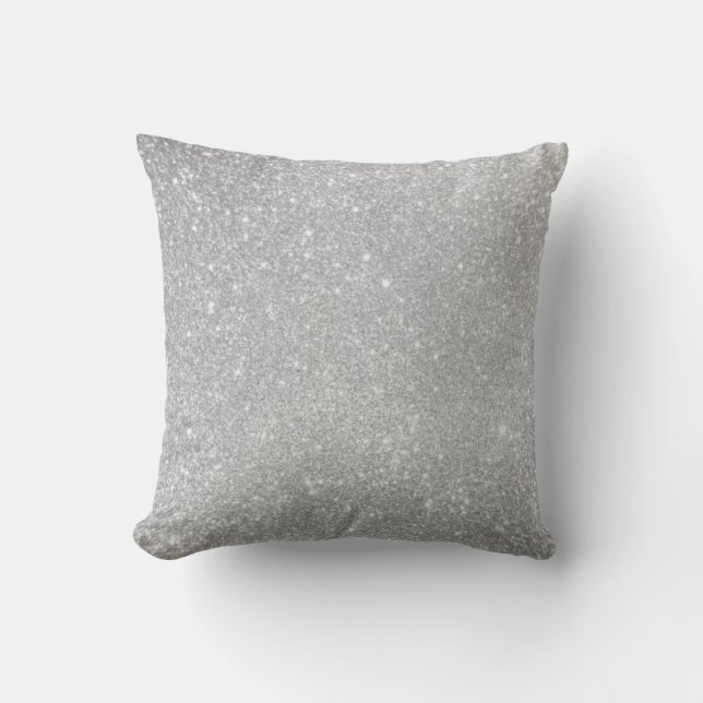 Silver Glitter Style Afbeelding Kussen (Voorkant)