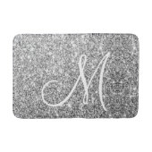 Silver Glitter Stylish Custom Monogrammed Glam Badmat (Voorkant)