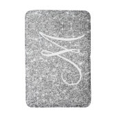 Silver Glitter Stylish Custom Monogrammed Glam Badmat (Voorkant Verticaal)