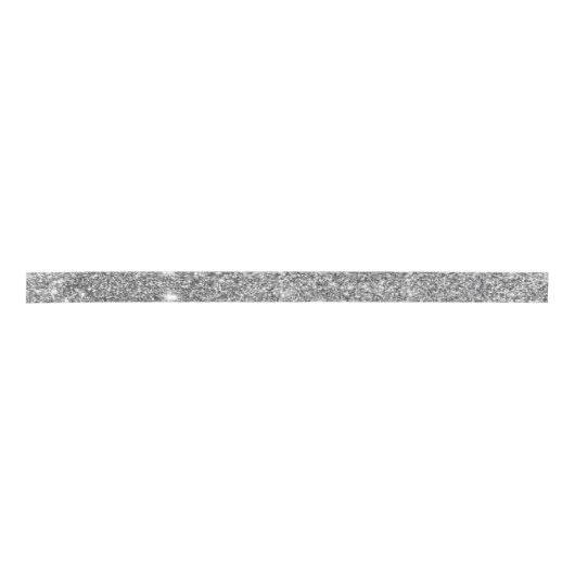 Silver Glitter Stylish Kerstsatin Ribbon Satijnen Lint (Voorkant)