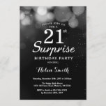 Silver Glitter Surprise 21st Birthday Invitation Kaart<br><div class="desc">Silver Glitter Surprise 21st Birthday Invitation Card. Volwassen verjaardag. Silver Glitter Bokeh Background 13e 15e 16e 18e 21e 30e 40e 50e 70e 80e 90e 100e. Elke leeftijd. Voor verdere aanpassing,  te klikken gelieve de knoop "van de Aanpassing het"en ons ontwerphulpmiddel te gebruiken om deze sjabloon te wijzigen.</div>