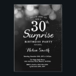 Silver Glitter Surprise 30e verjaardag uitnodiging<br><div class="desc">Silver Glitter Surprise 30th Birthday Invitation Kaart. Verjaardag voor volwassenen. Zilveren Glitter Bokeh Achtergrond. 13e 15e 16e 18e 10e 21e 30e 40e 50e 60e 70e 80e 90e 100e. Elke leeftijd. Voor verdere aanpassing klikt u op de knop "Aanpassen" en gebruikt u onze ontwerptool om deze sjabloon te wijzigen.</div>
