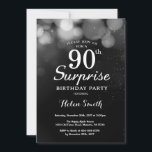 Silver Glitter Surprise 90th Birthday Invitation Kaart<br><div class="desc">Silver Glitter Surprise 90th Birthday Invitation Kaart. Volwassen verjaardag. Silver Glitter Bokeh Background 13e 15e 16e 18e 21e 30e 40e 50e 70e 80e 90e 100e. Elke leeftijd. Voor verdere aanpassing,  te klikken gelieve de knoop "van de Aanpassing het"en ons ontwerphulpmiddel te gebruiken om deze sjabloon te wijzigen.</div>