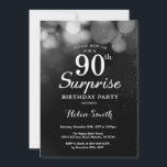 Silver Glitter Surprise 90th Birthday Invitation Kaart<br><div class="desc">Silver Glitter Surprise 90th Birthday Invitation Kaart. Volwassen verjaardag. Silver Glitter Bokeh Background 13e 15e 16e 18e 21e 30e 40e 50e 70e 80e 90e 100e. Elke leeftijd. Voor verdere aanpassing,  te klikken gelieve de knoop "van de Aanpassing het"en ons ontwerphulpmiddel te gebruiken om deze sjabloon te wijzigen.</div>