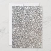 Silver Glitter Sweet 16 feestuitnodiging Kaart (Achterkant)