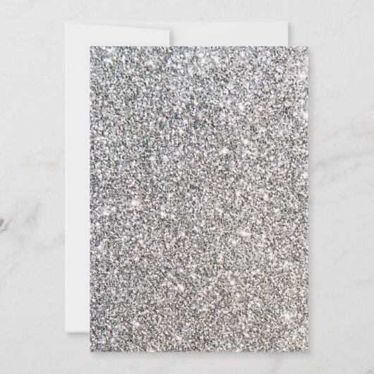Silver Glitter Sweet 16 feestuitnodiging Kaart (Achterkant)