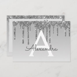 Silver Glitter Sweet 16 Save the Date Kaart