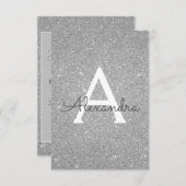 Silver Glitter Sweet 16 Save the Date Kaart (Voorkant / Achterkant)