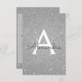 Silver Glitter Sweet 16 Save the Date Kaart