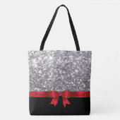 Silver Glitter tas met aanpasbare naam (Voorkant)