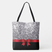 Silver Glitter tas met aanpasbare naam (Achterkant)