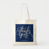 Silver Glitter Text Design - Thanksgiving Tote Bag (Voorkant)
