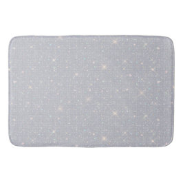 Silver Glitter Texture White Sparkling Diamond Badmat