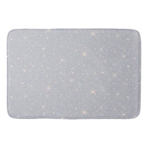 Silver Glitter Texture White Sparkling Diamond Badmat