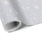Silver Glitter Texture White Sparkling Diamond Cadeaupapier (Rol Hoek)