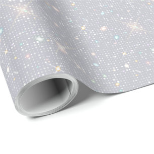 Silver Glitter Texture White Sparkling Diamond Cadeaupapier