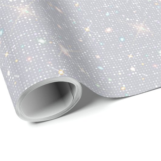 Silver Glitter Texture White Sparkling Diamond Cadeaupapier (Rol Hoek)