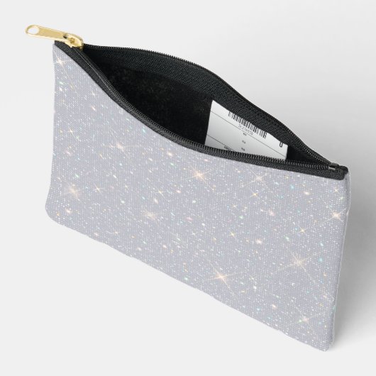 Silver Glitter Texture White Sparkling Diamond Etui (Open)