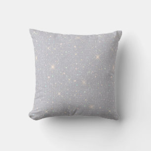 Silver Glitter Texture White Sparkling Diamond Kussen