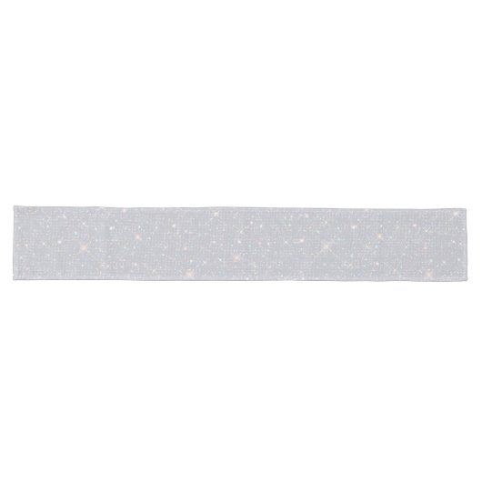 Silver Glitter Texture White Sparkling Diamond Lange Tafelloper (Horizontaal)