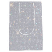 Silver Glitter Texture White Sparkling Diamond Medium Cadeauzakje (Achterkant)