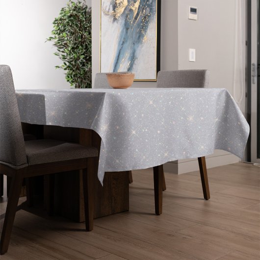 Silver Glitter Texture White Sparkling Diamond Tafelkleed