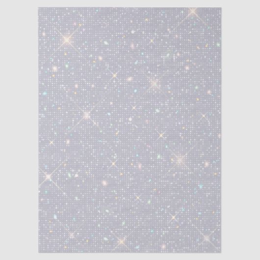 Silver Glitter Texture White Sparkling Diamond Tissuepapier (Voorkant)