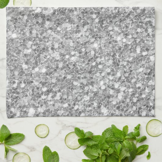 Silver Glitter Theedoek (Gevouwen)