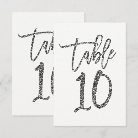 Silver Glitter Trendy de Lijst van het Manuscript  Kaart (Voorkant / Achterkant)