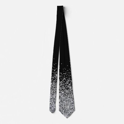 Silver Glitter Trendy Ombre Fading Stropdas (Achterkant)