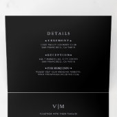 Silver Glitter Trifold Fold Wedding Uitnodiging (Binnenzijde eerst)