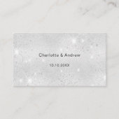 Silver glitter trouwwebsite RSVP QR-code Informatiekaartje (Voorkant)