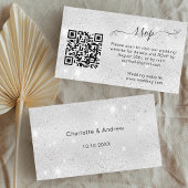Silver glitter trouwwebsite RSVP QR-code Informatiekaartje
