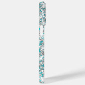 Silver Glitter Turquoise Blue Girly Signature Case-Mate iPhone Case (Achterkant / Rechts)
