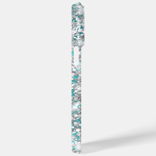 Silver Glitter Turquoise Blue Girly Signature Case-Mate iPhone Case (Achterkant / Rechts)