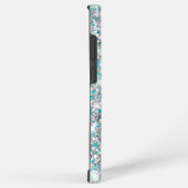 Silver Glitter Turquoise Blue Girly Signature Samsung Galaxy Hoesje (Rechterkant)