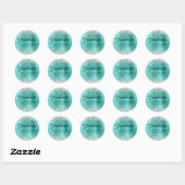 Silver Glitter Turquoise Klasse van 2024 Afstudere Ronde Sticker (Vel)