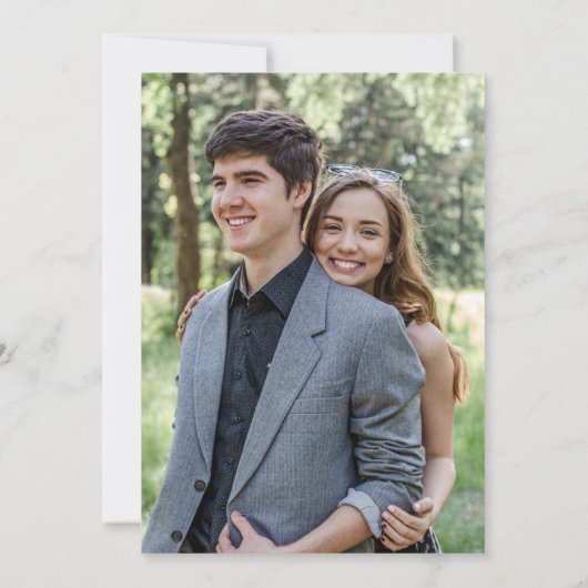 Silver Glitter Turquoise Ombre Save The Date (Achterkant)