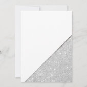 Silver glitter typography white wedding kaart (Achterkant)