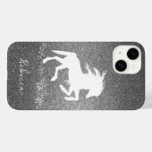 Silver Glitter Unicorn Hoesje-Mate iPhone Case (Achterkant (horizontaal))