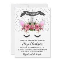 Silver Glitter Unicorn Princess Baby shower