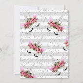 Silver Glitter Unicorn Princess Baby shower Kaart (Achterkant)