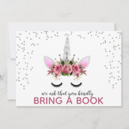 Silver Glitter Unicorn Princess brengt een boek me Kaart