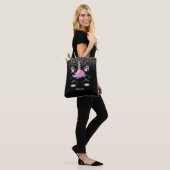 Silver Glitter Unicorn Tote Bag (Op model)