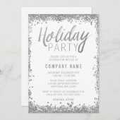 Silver Glitter Vakantie Party Uitnodigingen (Voorkant / Achterkant)